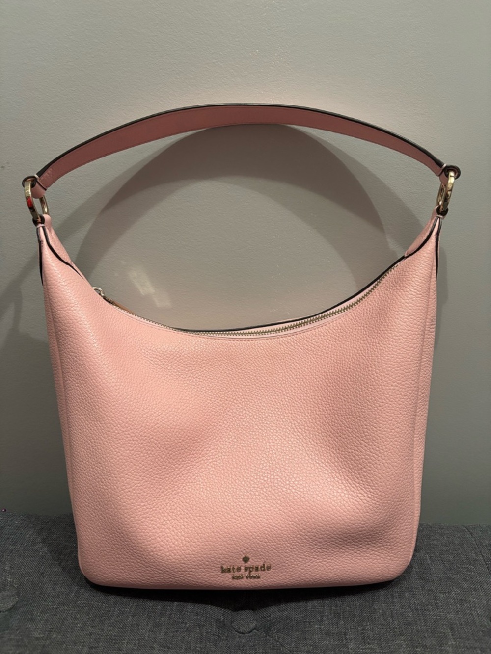 kate spade Pink Leather Pebble Hobo Bag with Gold Hardware - Picture 3 of 5